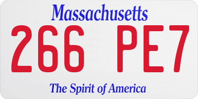 MA license plate 266PE7