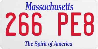 MA license plate 266PE8