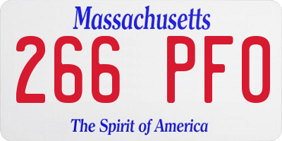 MA license plate 266PF0