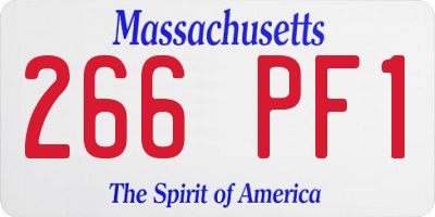 MA license plate 266PF1