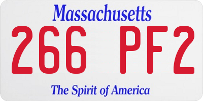 MA license plate 266PF2