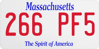 MA license plate 266PF5
