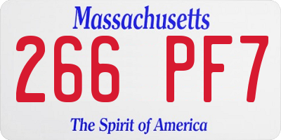 MA license plate 266PF7