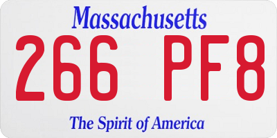MA license plate 266PF8
