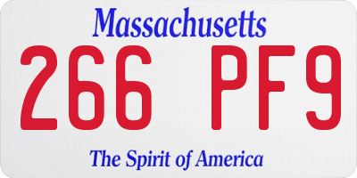 MA license plate 266PF9