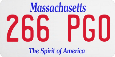 MA license plate 266PG0