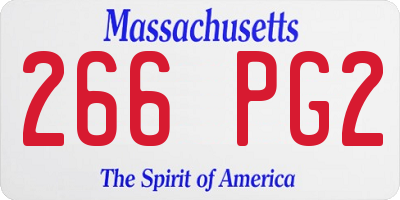 MA license plate 266PG2