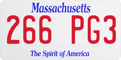 MA license plate 266PG3