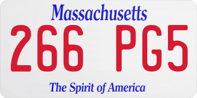 MA license plate 266PG5