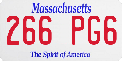 MA license plate 266PG6