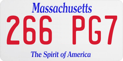 MA license plate 266PG7