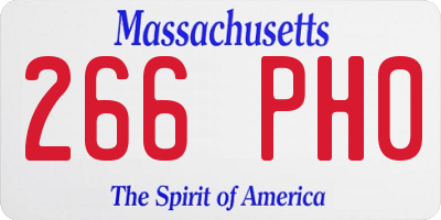 MA license plate 266PH0
