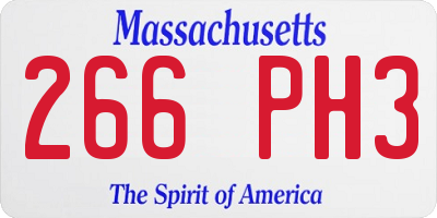 MA license plate 266PH3