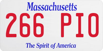 MA license plate 266PI0
