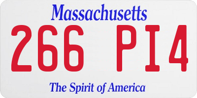 MA license plate 266PI4