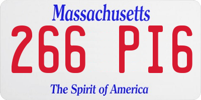 MA license plate 266PI6