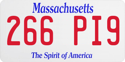 MA license plate 266PI9