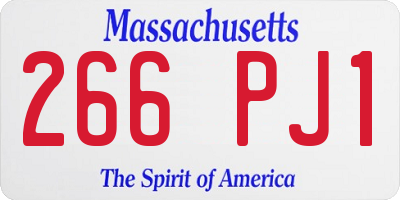 MA license plate 266PJ1