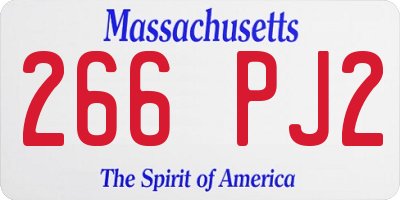 MA license plate 266PJ2