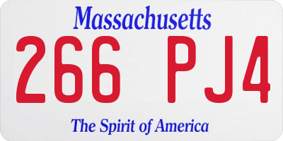 MA license plate 266PJ4