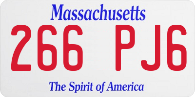 MA license plate 266PJ6