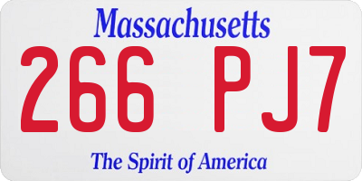 MA license plate 266PJ7