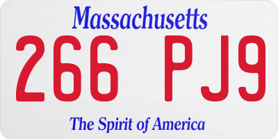 MA license plate 266PJ9