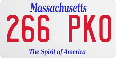 MA license plate 266PK0