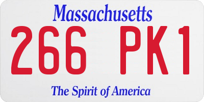 MA license plate 266PK1