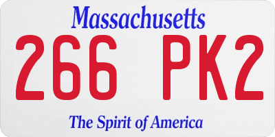 MA license plate 266PK2