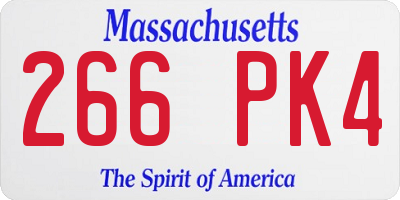 MA license plate 266PK4