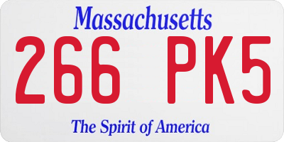 MA license plate 266PK5