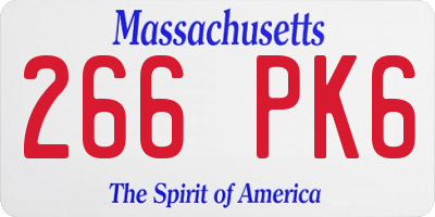 MA license plate 266PK6