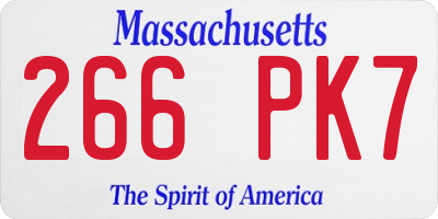MA license plate 266PK7