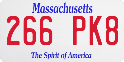 MA license plate 266PK8