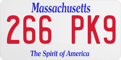 MA license plate 266PK9