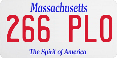 MA license plate 266PL0