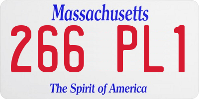 MA license plate 266PL1