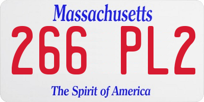 MA license plate 266PL2