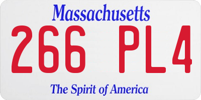 MA license plate 266PL4