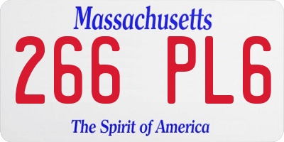 MA license plate 266PL6