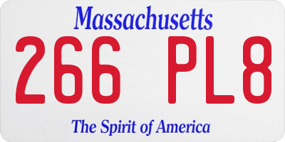 MA license plate 266PL8
