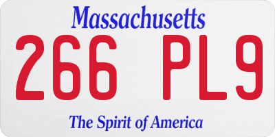 MA license plate 266PL9