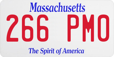 MA license plate 266PM0