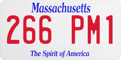 MA license plate 266PM1