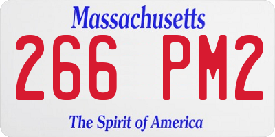 MA license plate 266PM2