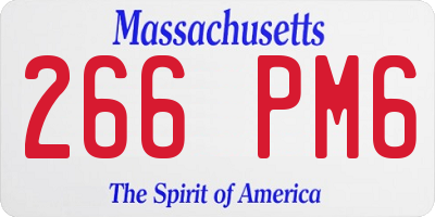 MA license plate 266PM6