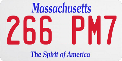 MA license plate 266PM7