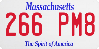 MA license plate 266PM8