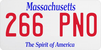MA license plate 266PN0